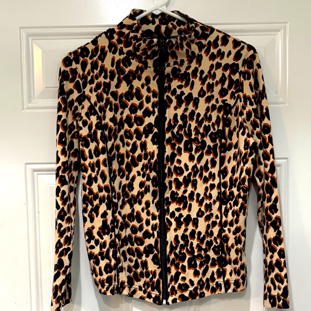 Jones New York Animal Print Zip-Up Jacket